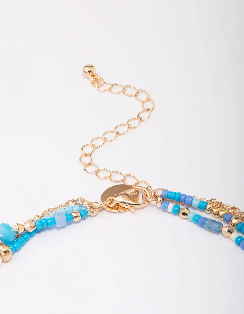 Blue Bead & Pearl Layered Choker - Image 3