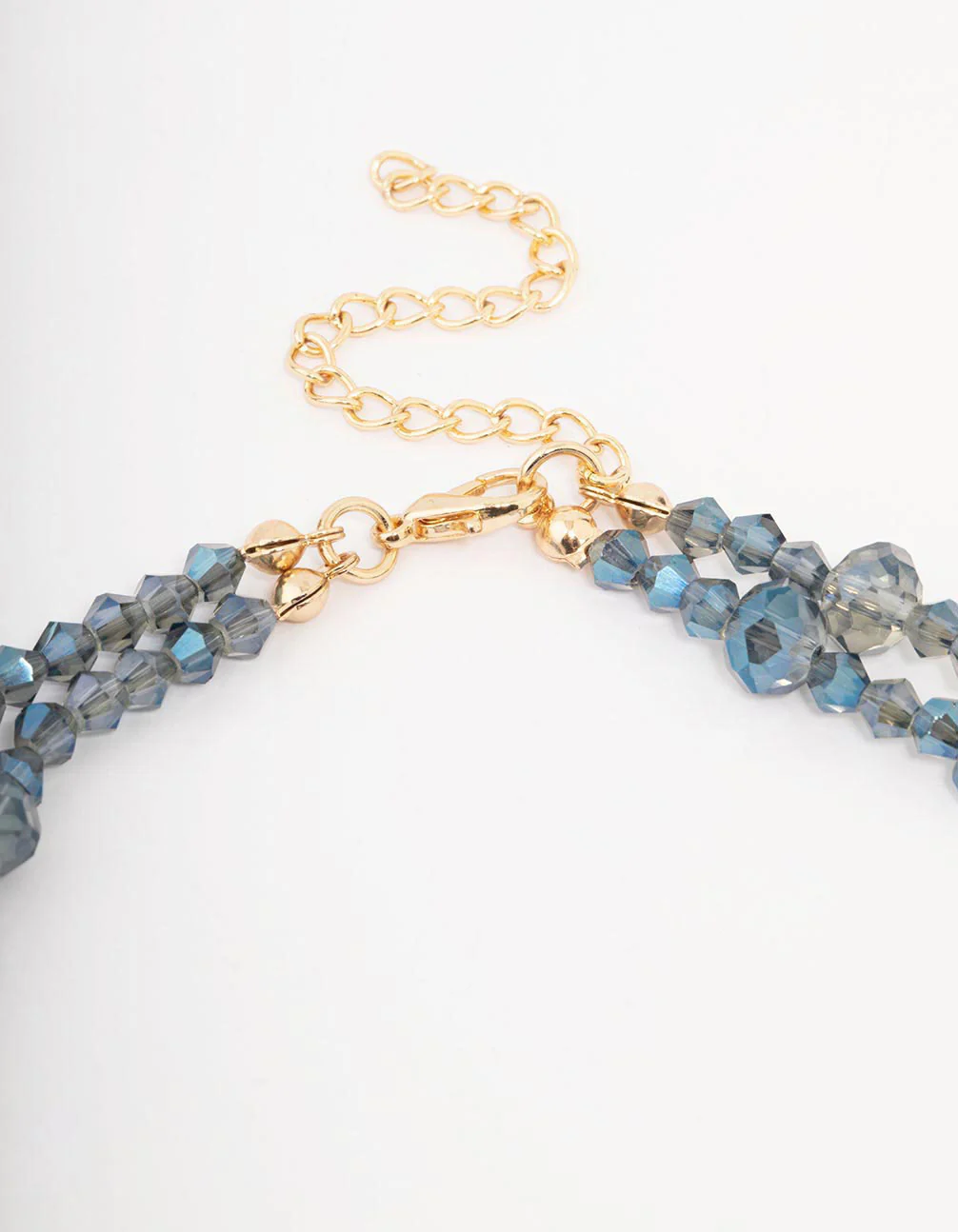 Blue Beaded Flower Layered Necklace - Image 3
