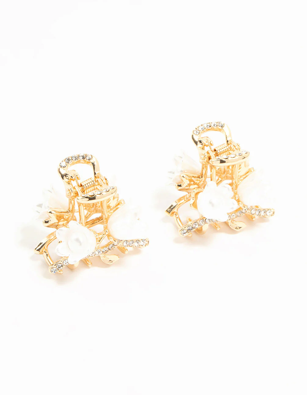 Gold Flower Mini Claw Clips 2-Pack