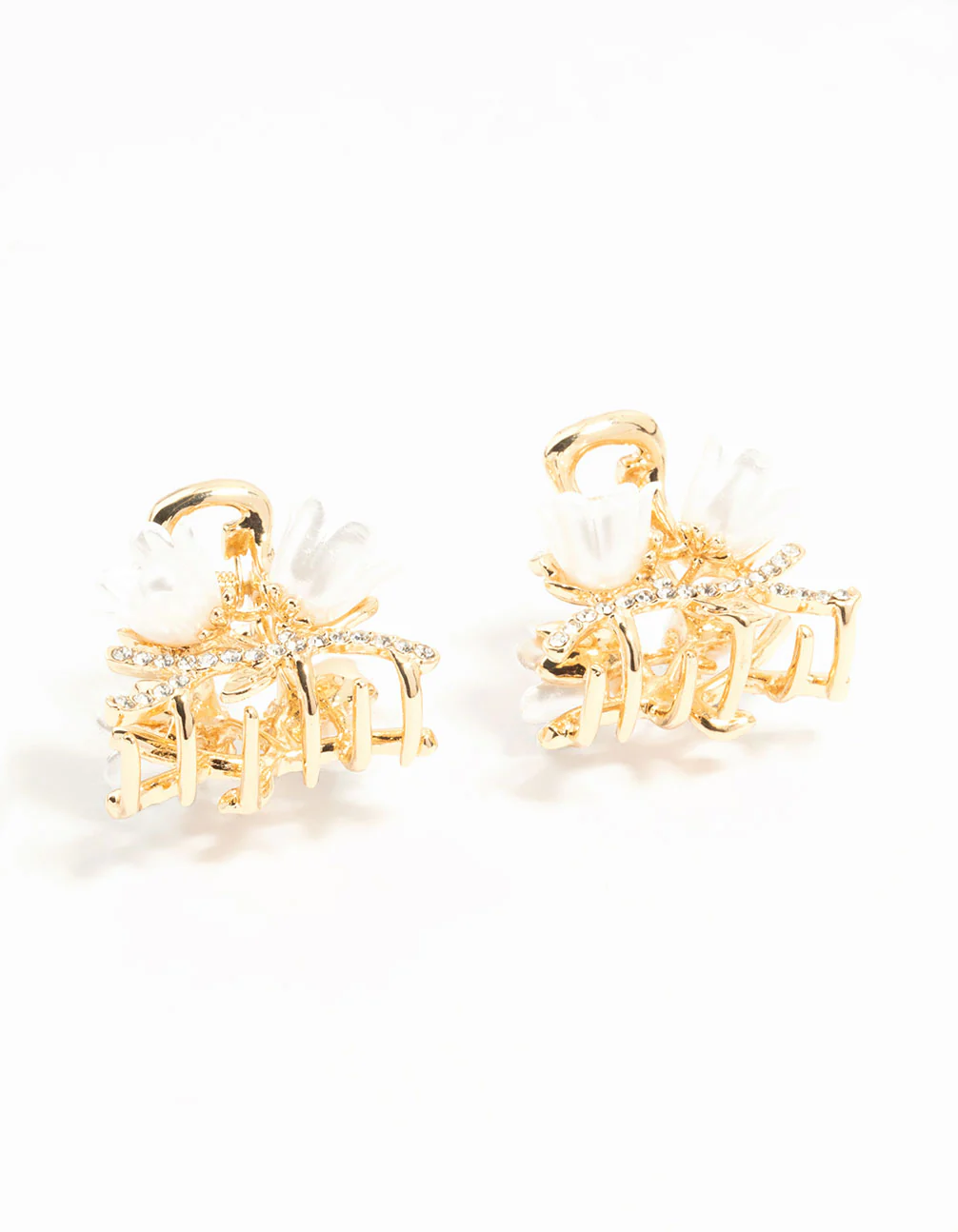 Gold Flower Mini Claw Clips 2-Pack - Image 3