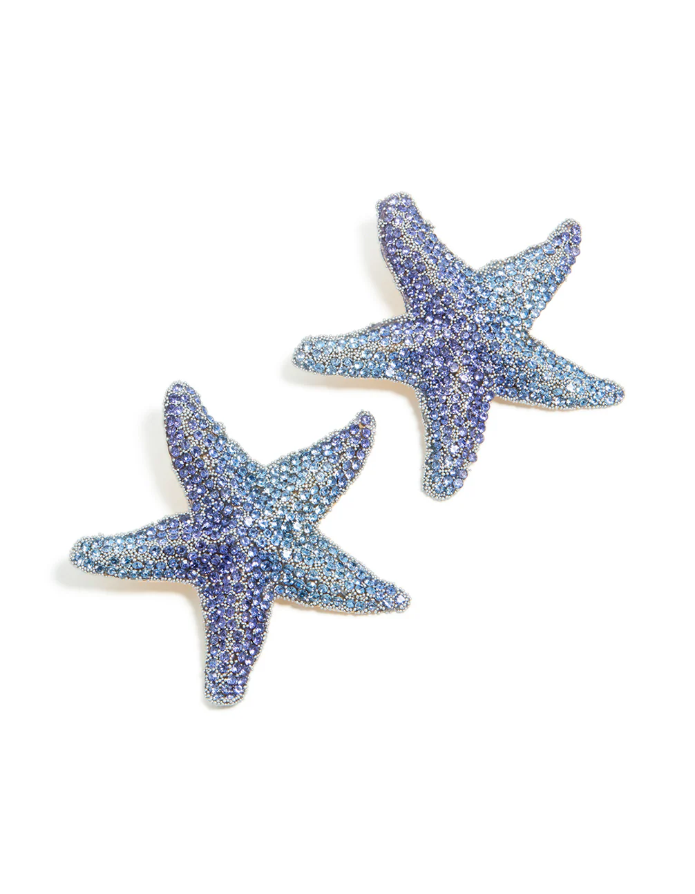 Blue Diamante Starfish Stud Earrings - Image 2