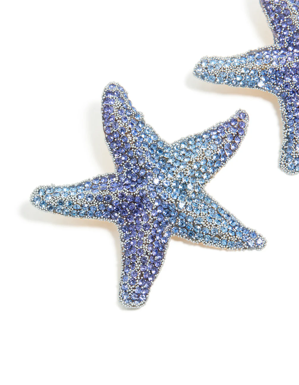 Blue Diamante Starfish Stud Earrings - Image 4