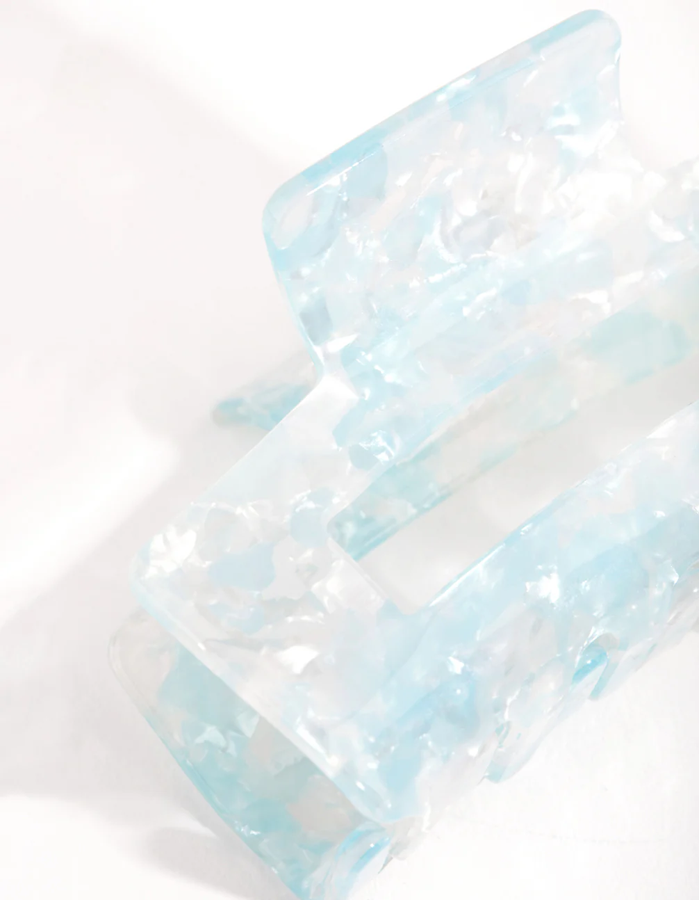 Acrylic Blue Shell Rectangle Claw Clip - Image 3