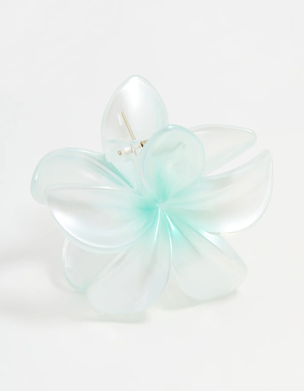 Blue Ombre Pearlised Frangipani Flower Claw Clip - Image 2