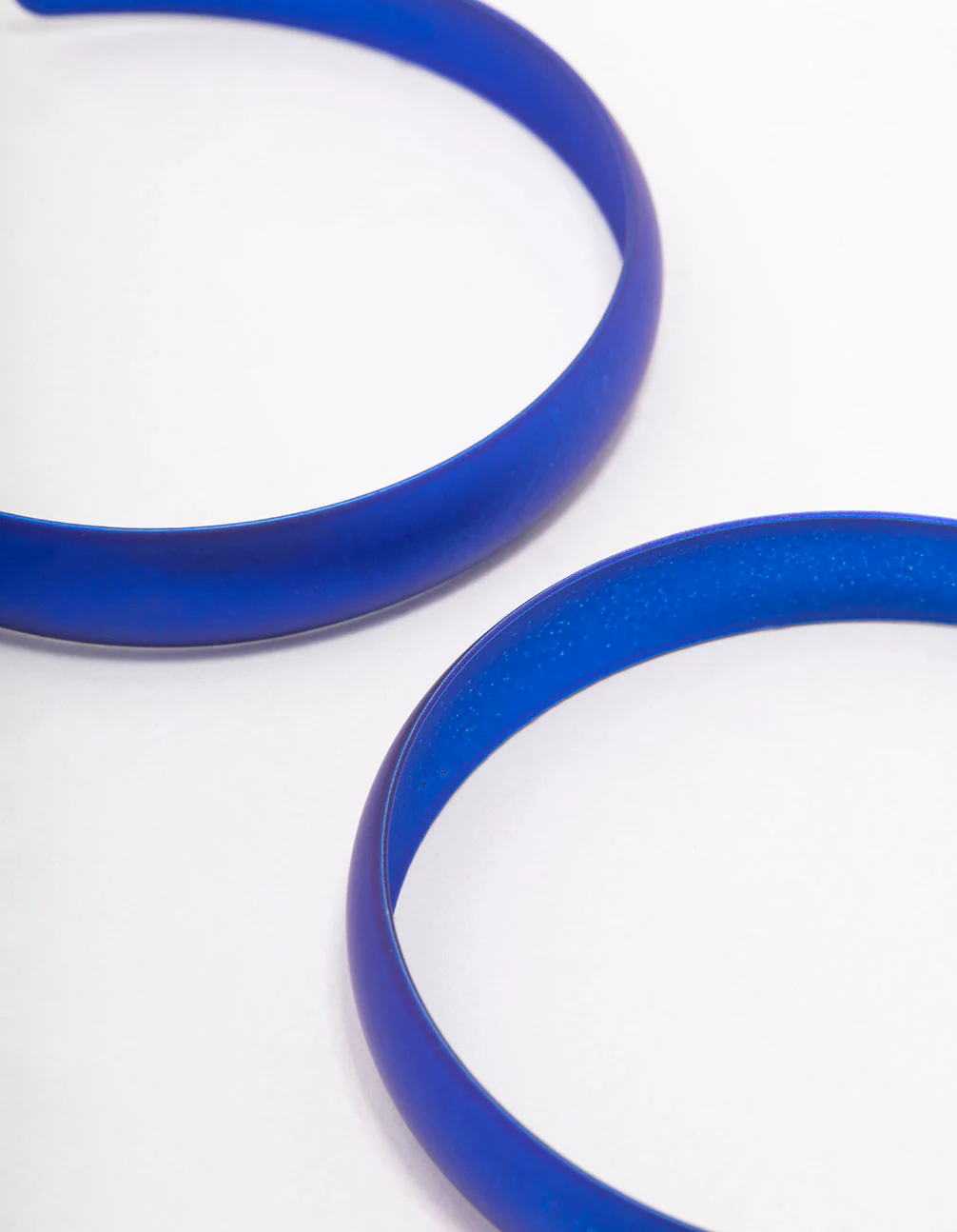 Blue Rubber Coated Hoop Earrings 60mm - Image 3