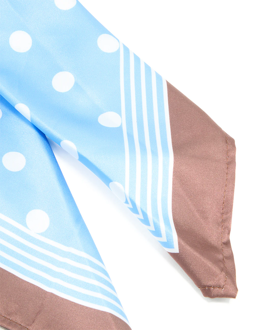 Blue & White Polka Dot Print Fabric Scarf - Image 3