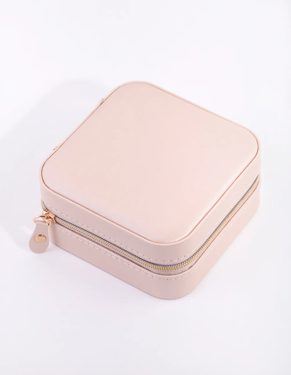 Blush Faux Leather Square Jewellery Box - Image 2