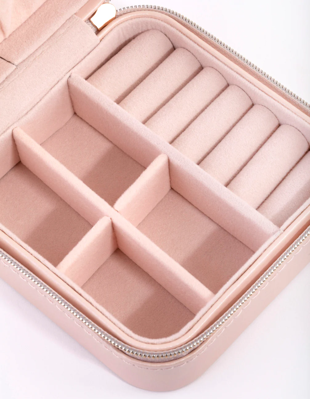 Blush Faux Leather Square Jewellery Box - Image 3