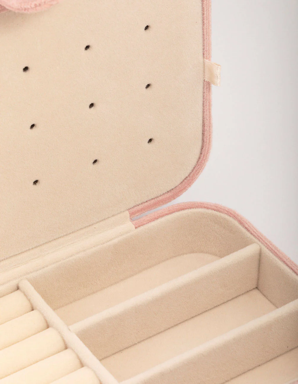 Blush Fabric Rectangular Jewellery Case - Image 2