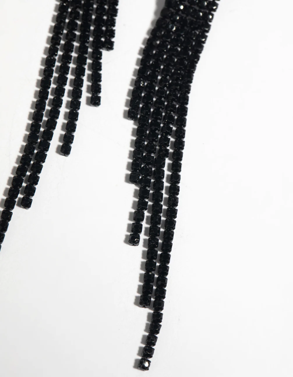Matte Black Twisted Drop Earrings - Image 4