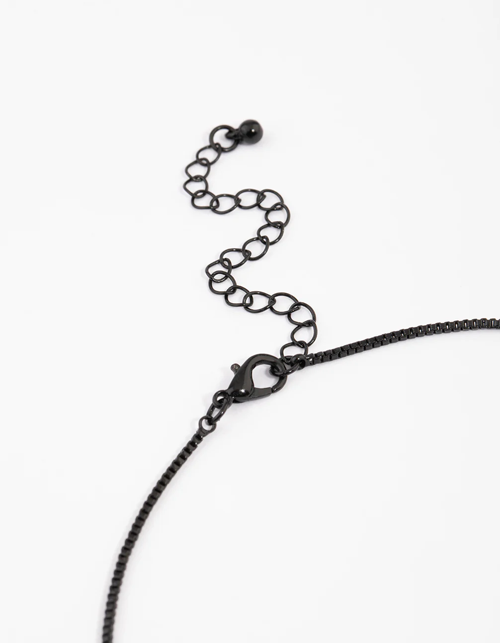 Coated Black Boxchain Large Diamante Cross Necklace - Image 3