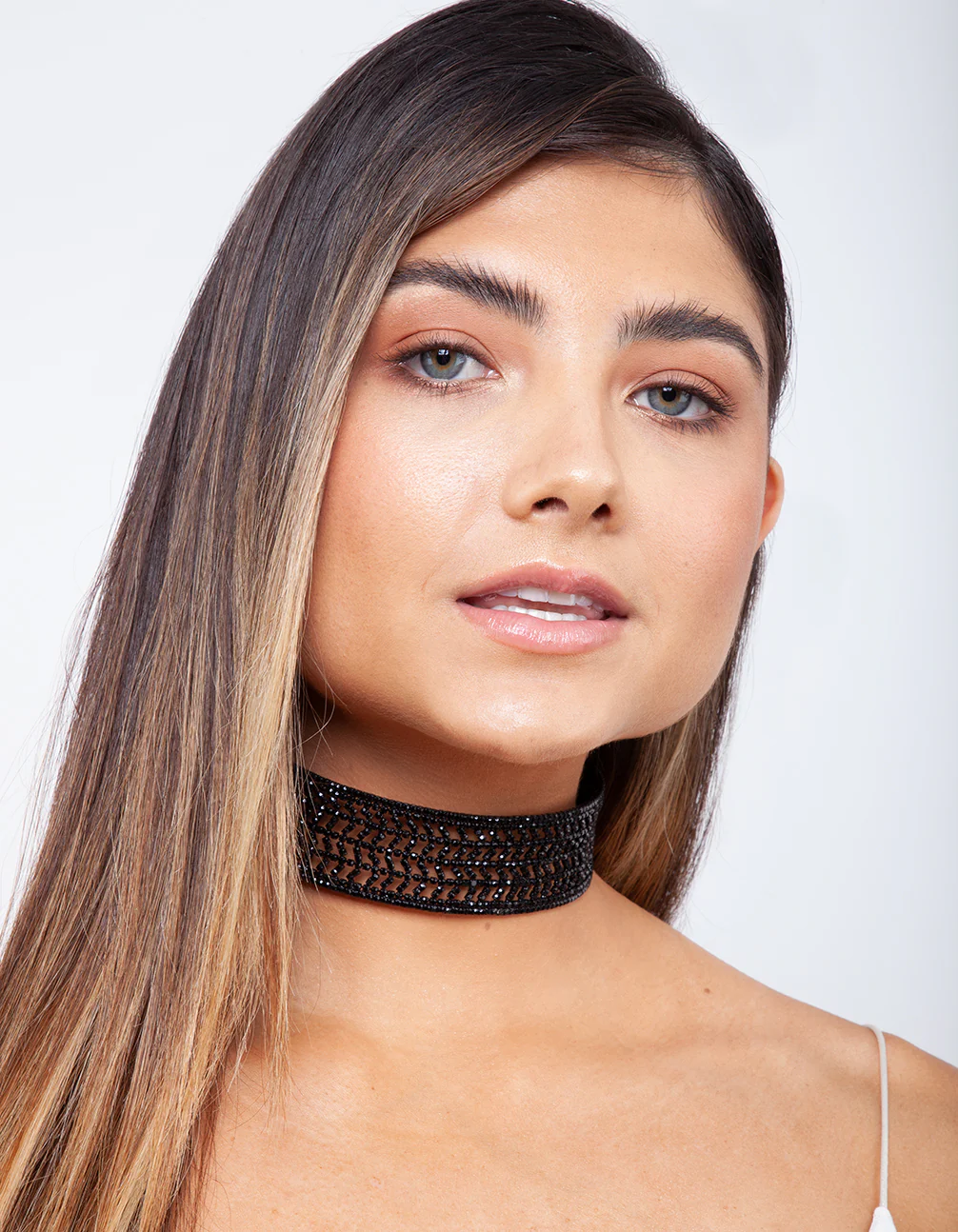 Black Dazzle Multi Diamante Choker - Image 2