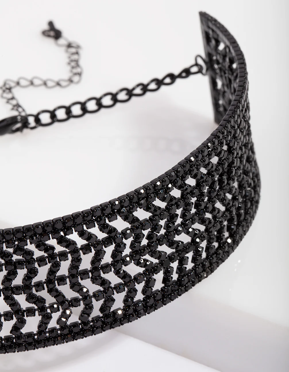 Black Dazzle Multi Diamante Choker - Image 4