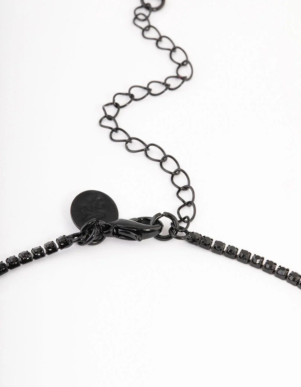 Black Diamante Point Earrings & Necklace - Image 3