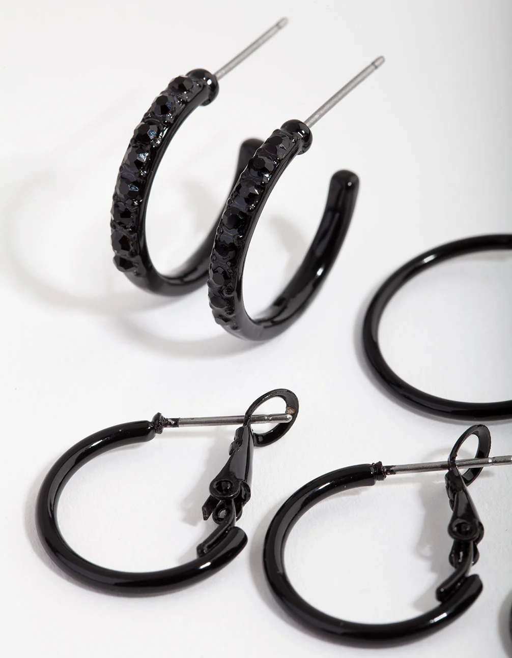 Matte Black Diamante 6-Pack Earring - Image 2
