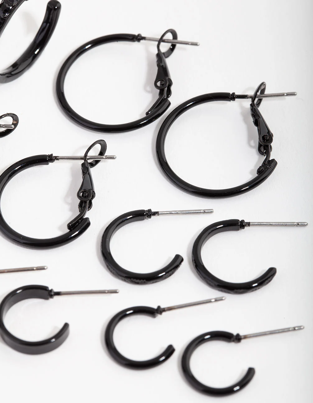Matte Black Diamante 6-Pack Earring - Image 3