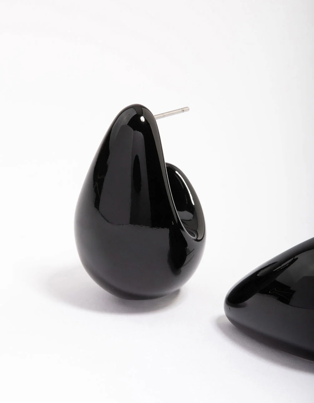 Black Bubble Drop Stud Earrings - Image 2