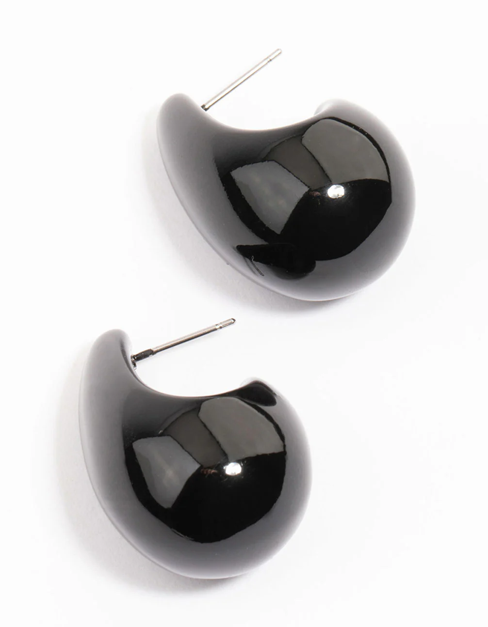 Black Bubble Drop Stud Earrings - Image 3