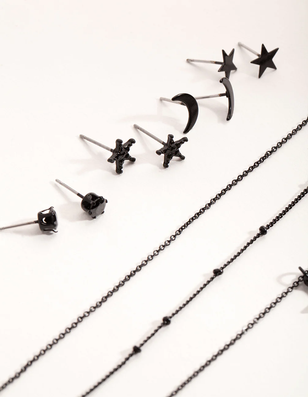 Matte Mini Earring & Necklace 9-Pack Set - Image 2