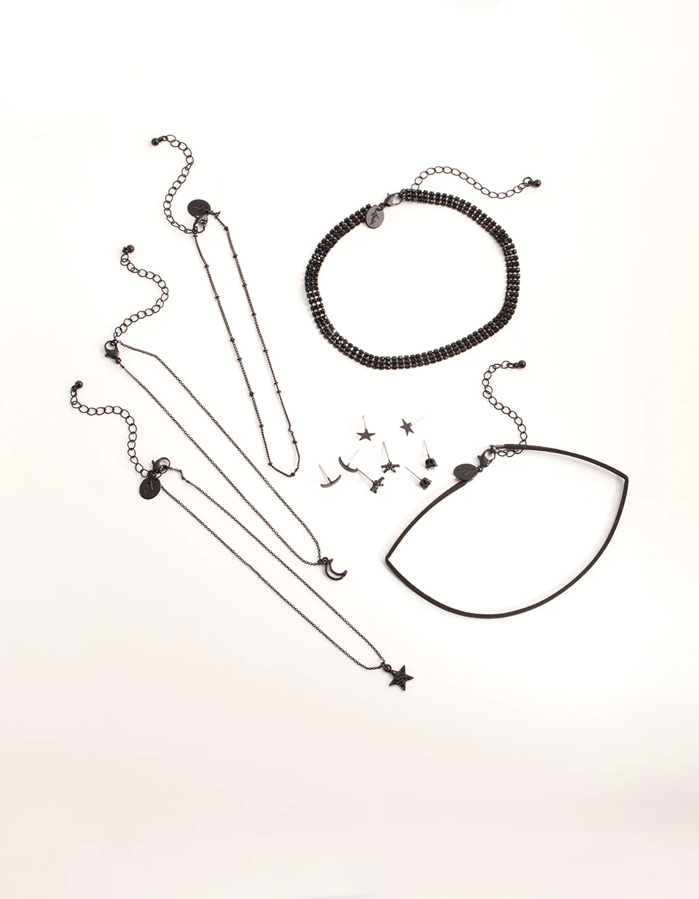 Matte Mini Earring & Necklace 9-Pack Set - Image 3