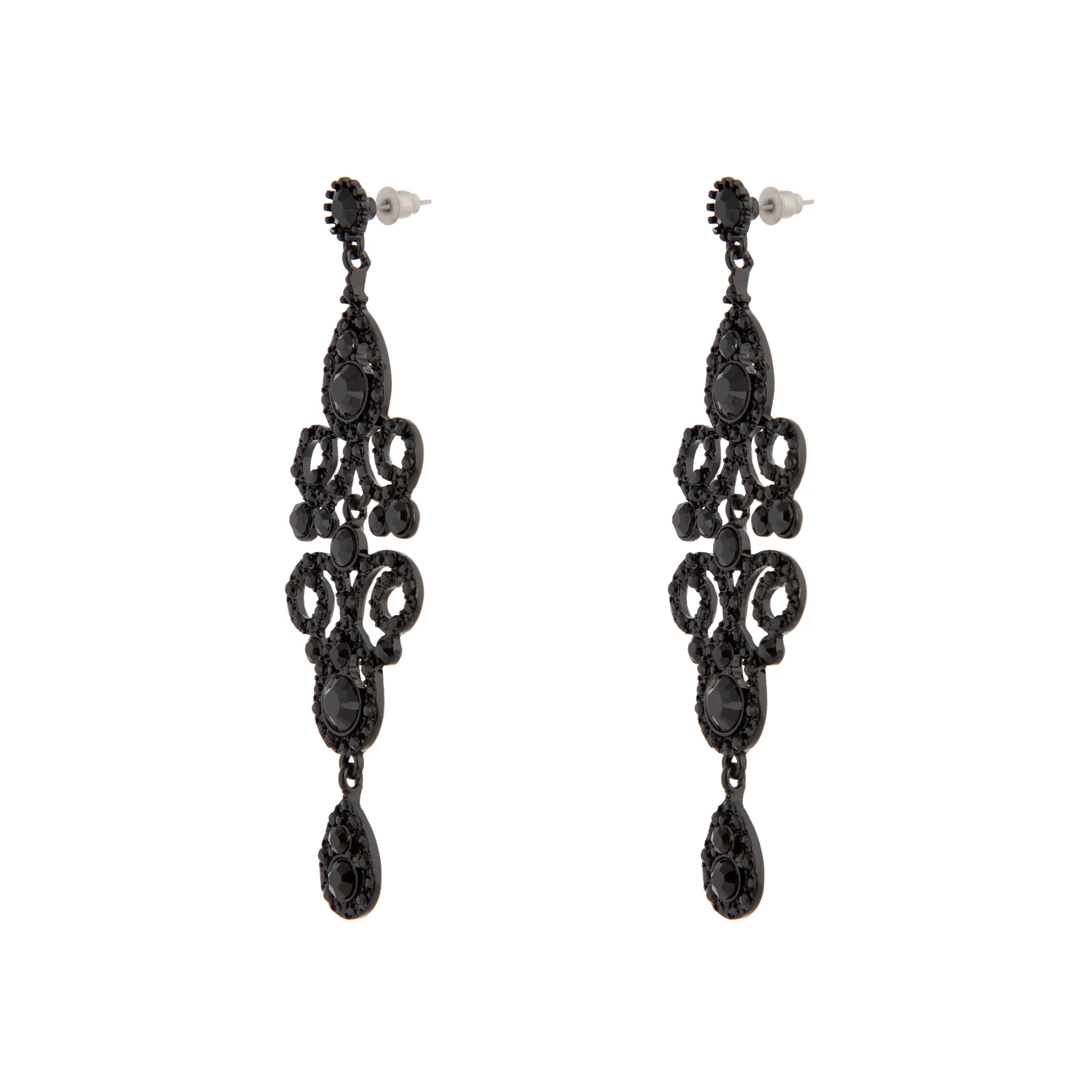 Mirror Swirl Stone Drop Earrings - Image 2