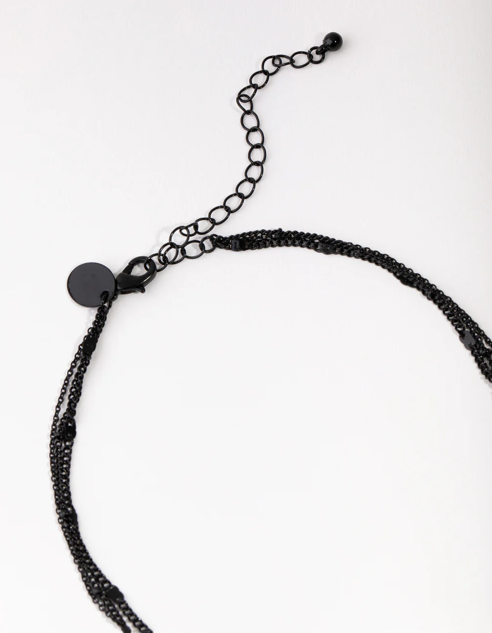 Matte Moon Charm 3 Layer Necklace - Image 3