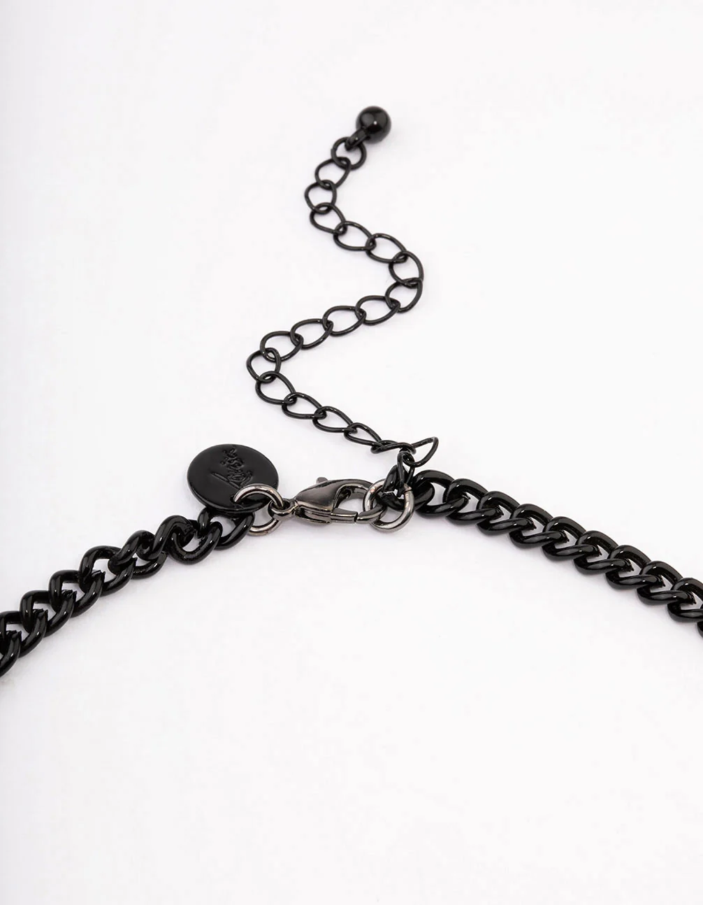 Black Paper Diamante Earrings & Necklace Jewellery Set - Image 3