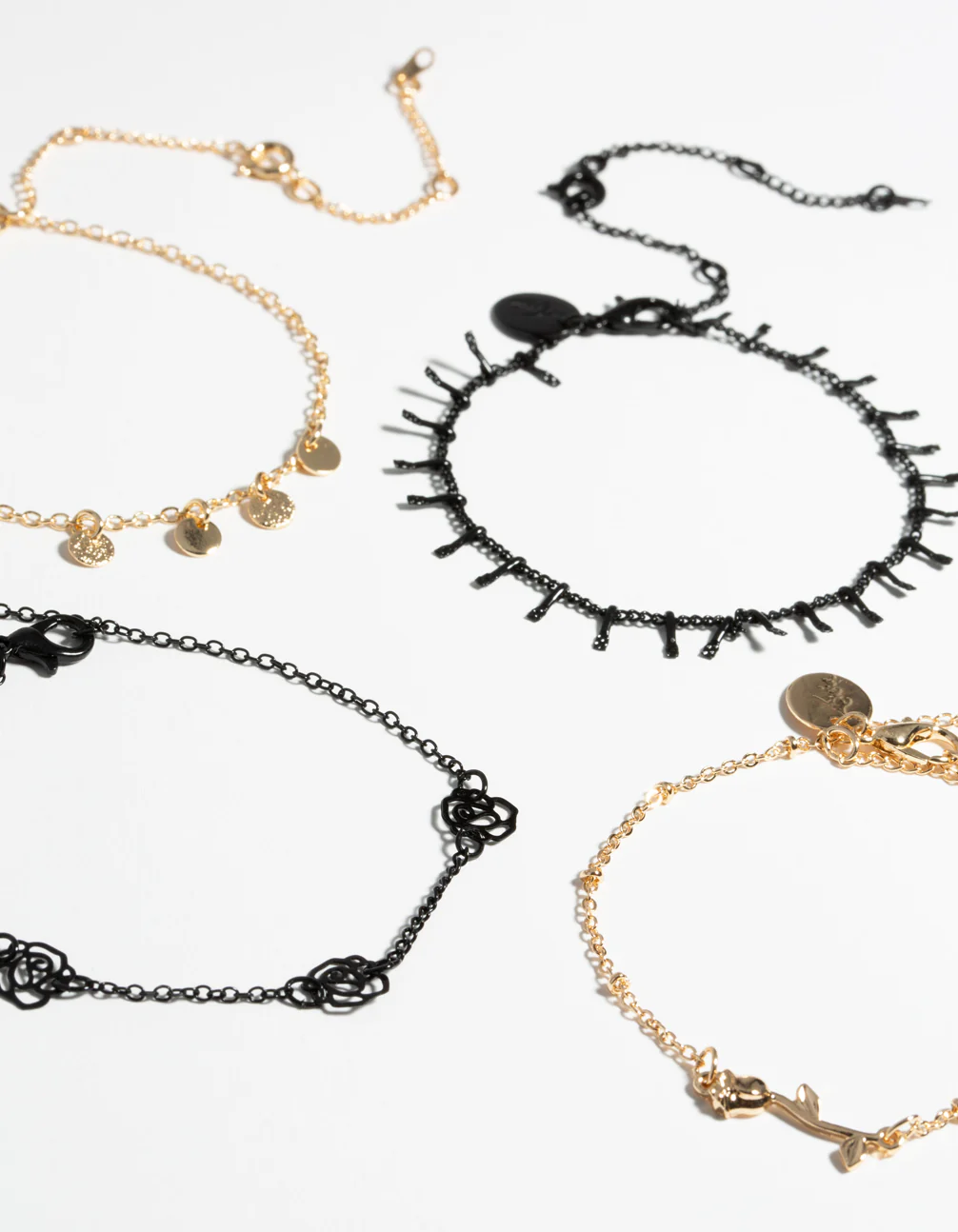 Matte Roses Bracelet & Anklet 4-Pack Set - Image 2
