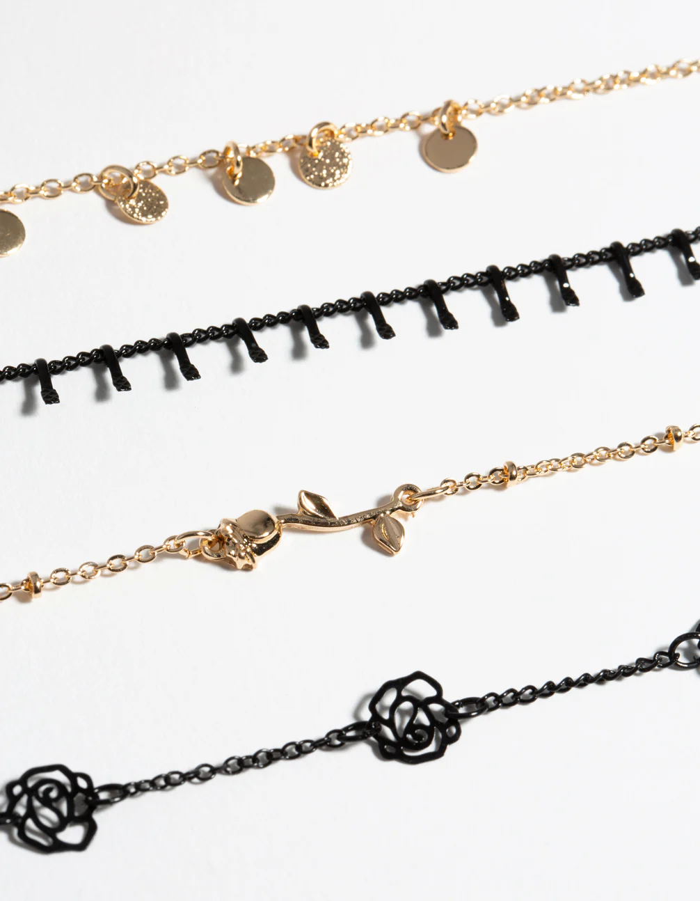 Matte Roses Bracelet & Anklet 4-Pack Set - Image 3