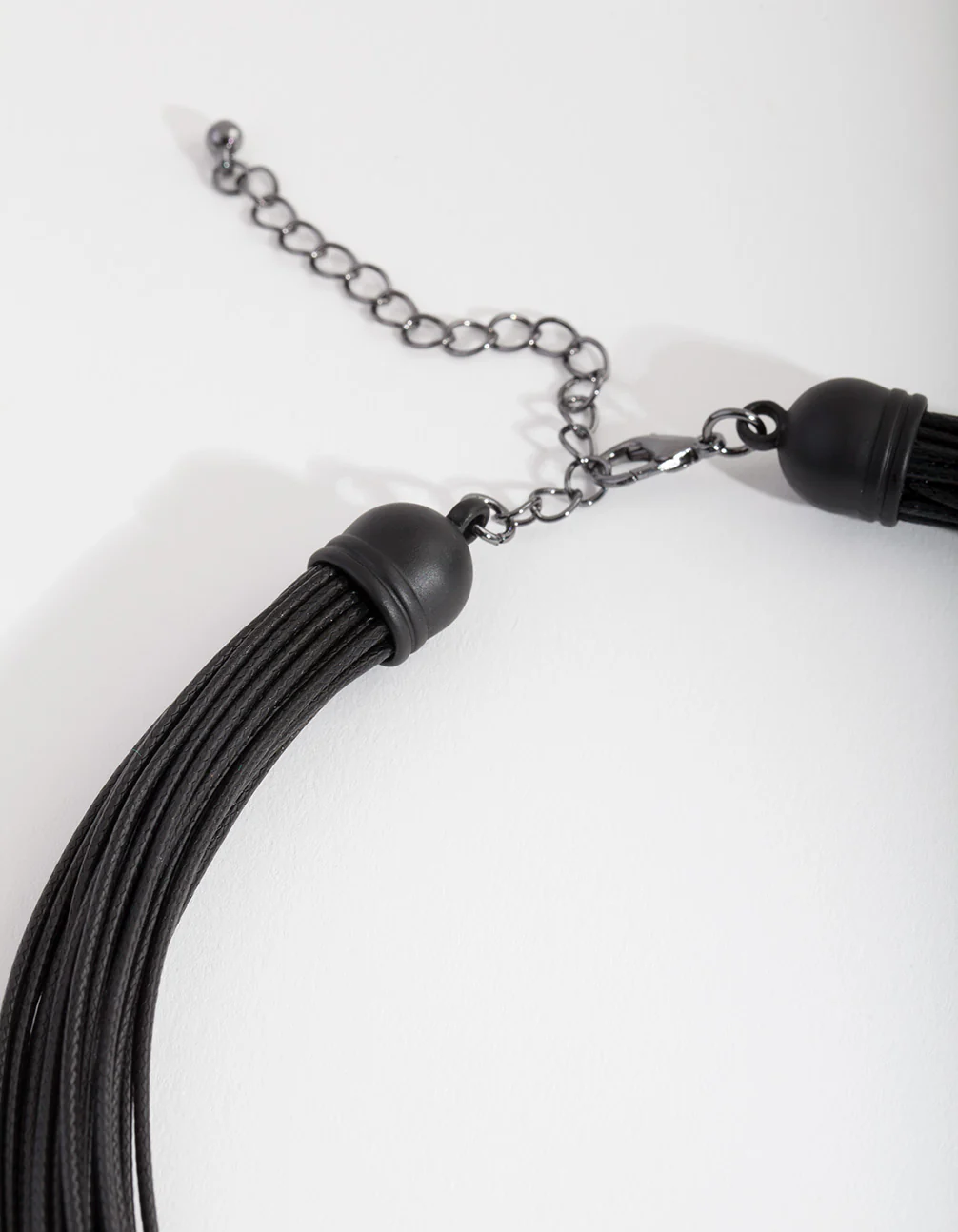 Black Triple Row Bead Necklace - Image 3