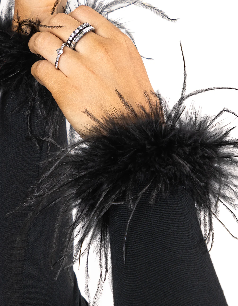 Black Fabric Feather Slapband Bracelet Pack - Image 2