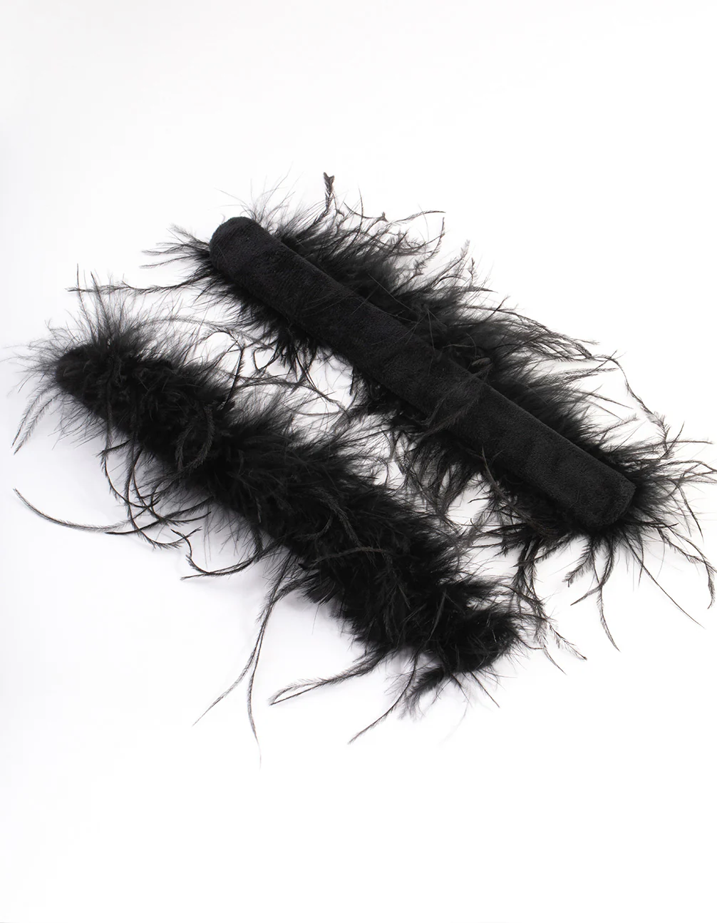 Black Fabric Feather Slapband Bracelet Pack - Image 4