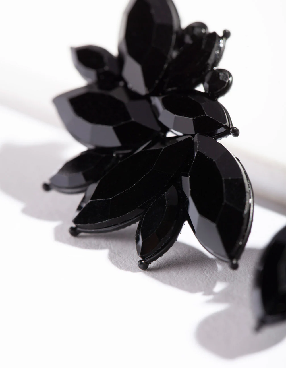 Black Navette Statement Stud Earrings - Image 3