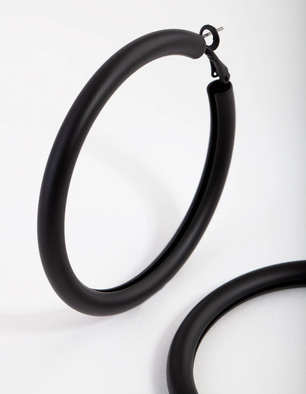 Matte Tube Hoop Earrings - Image 2