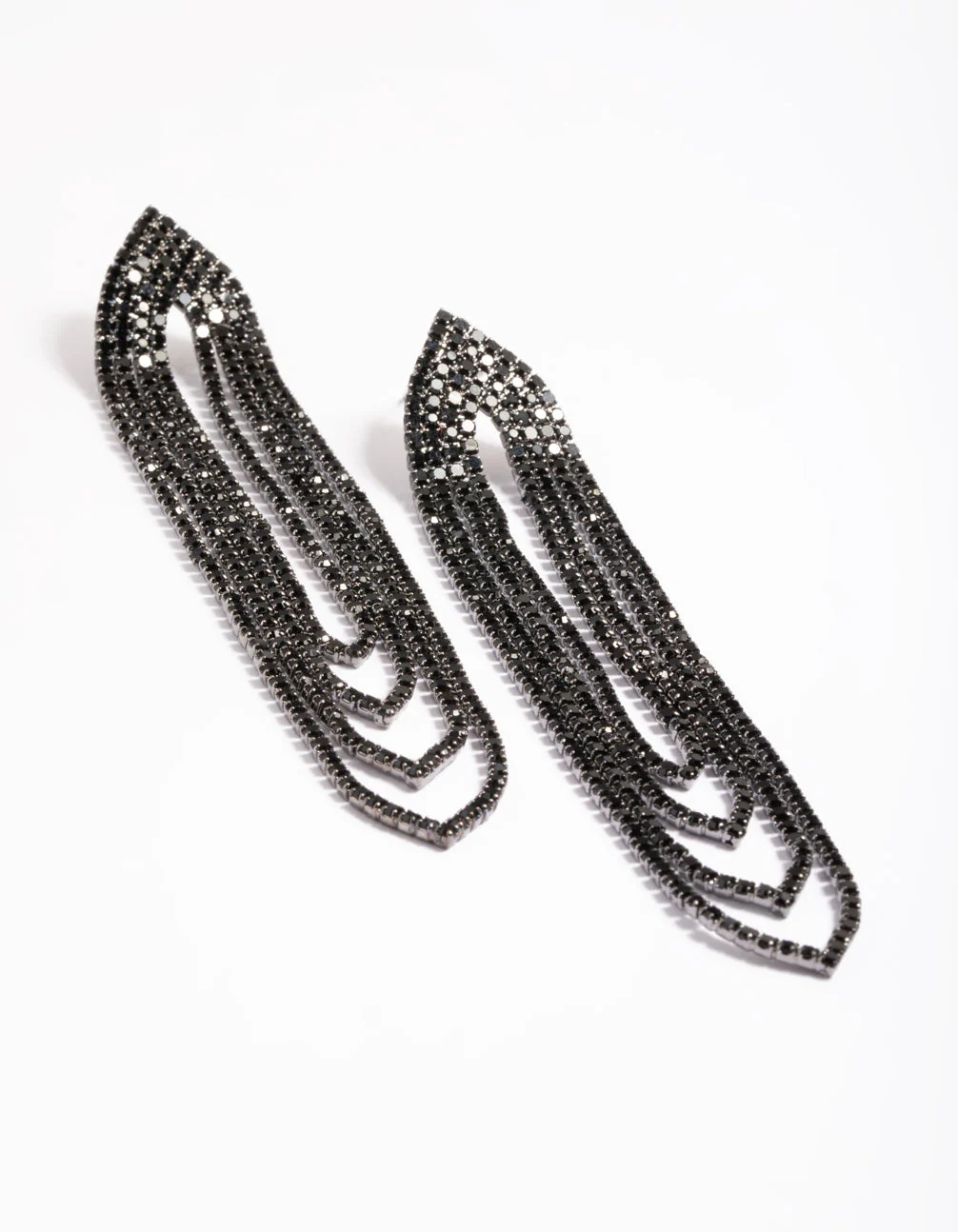 Silver Oval Cupchain Drop Earrings - Image 4