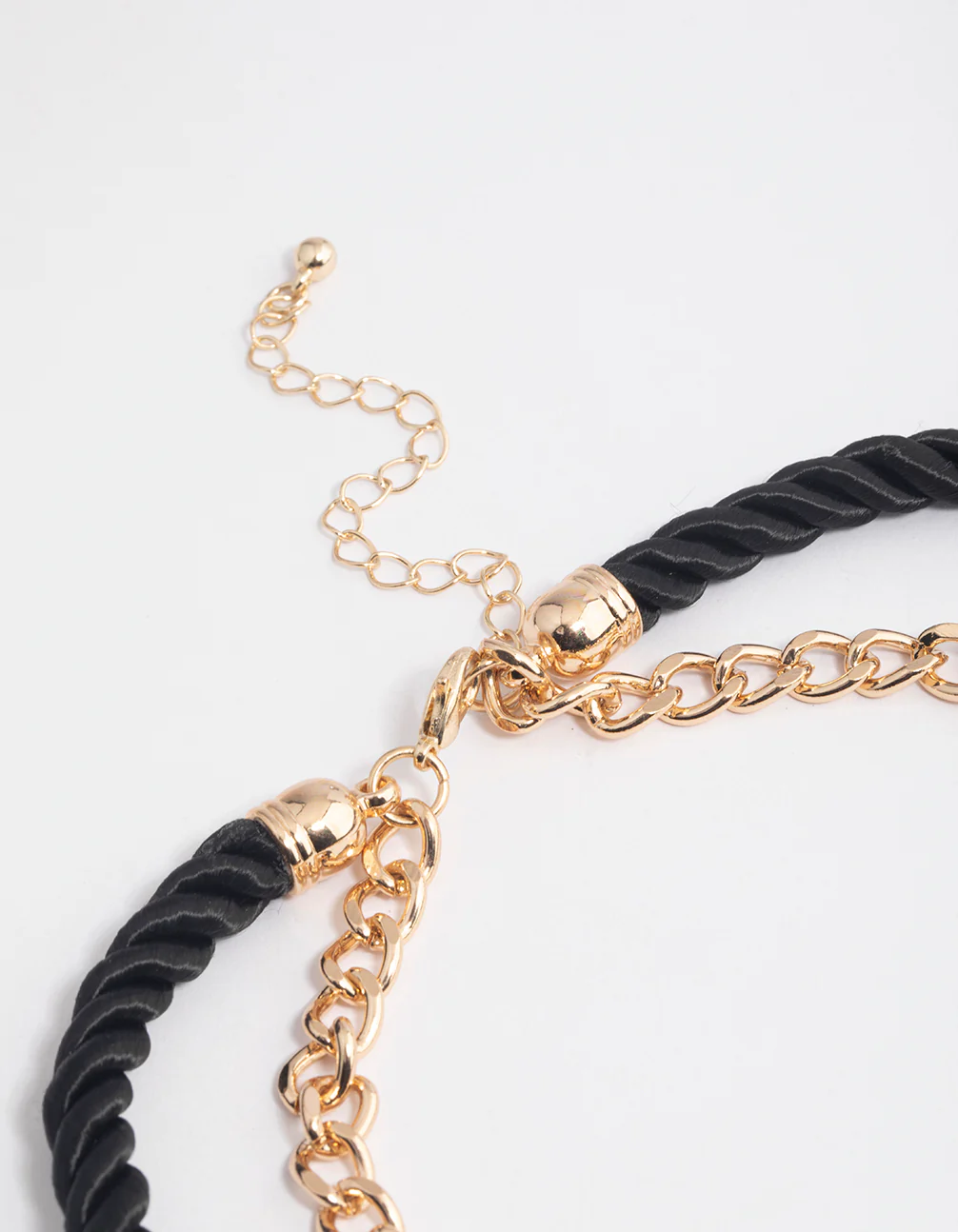 Gold Double Row Twist Rope Heart Necklace - Image 3