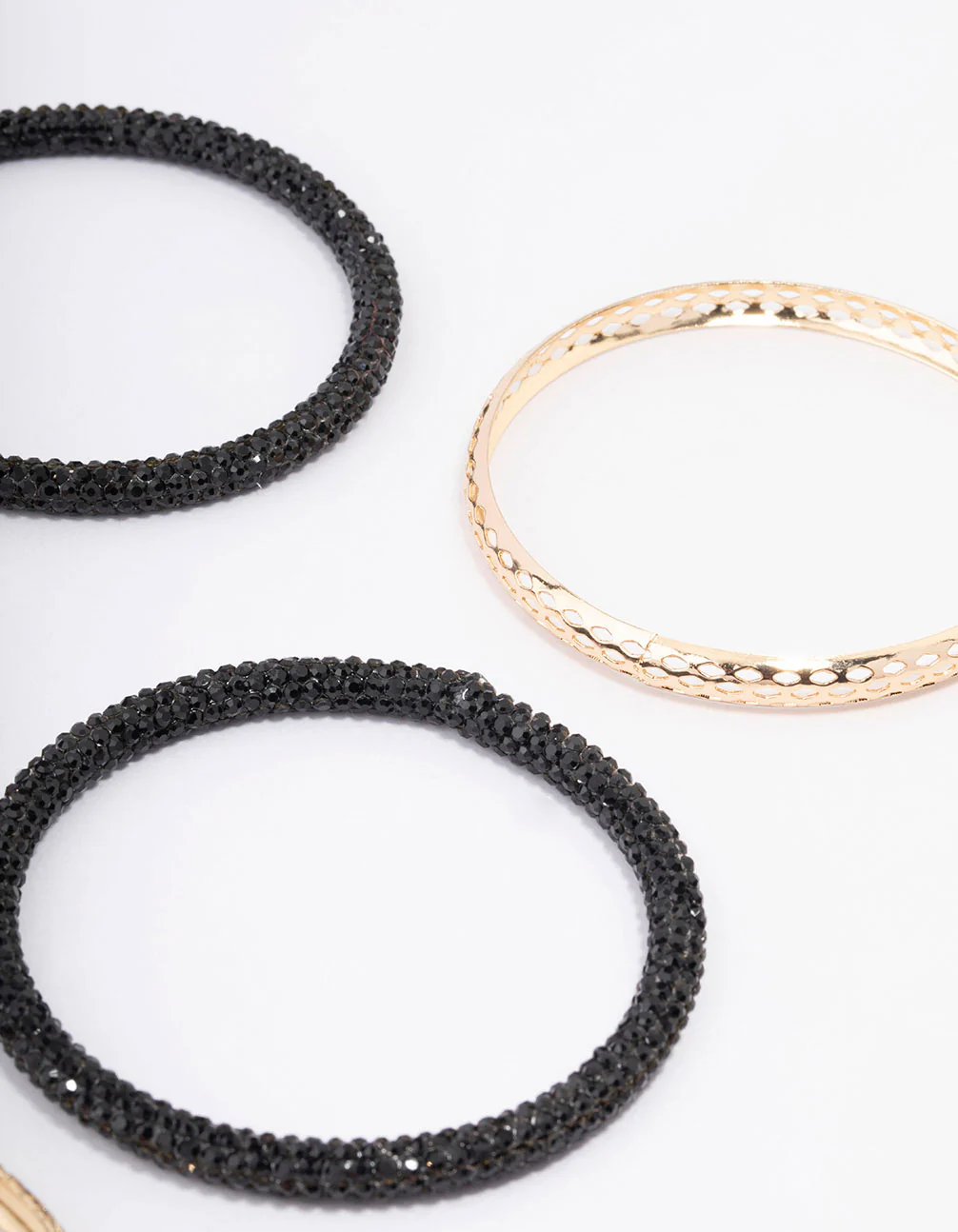 Black Diamante Bangle 5-Pack - Image 3