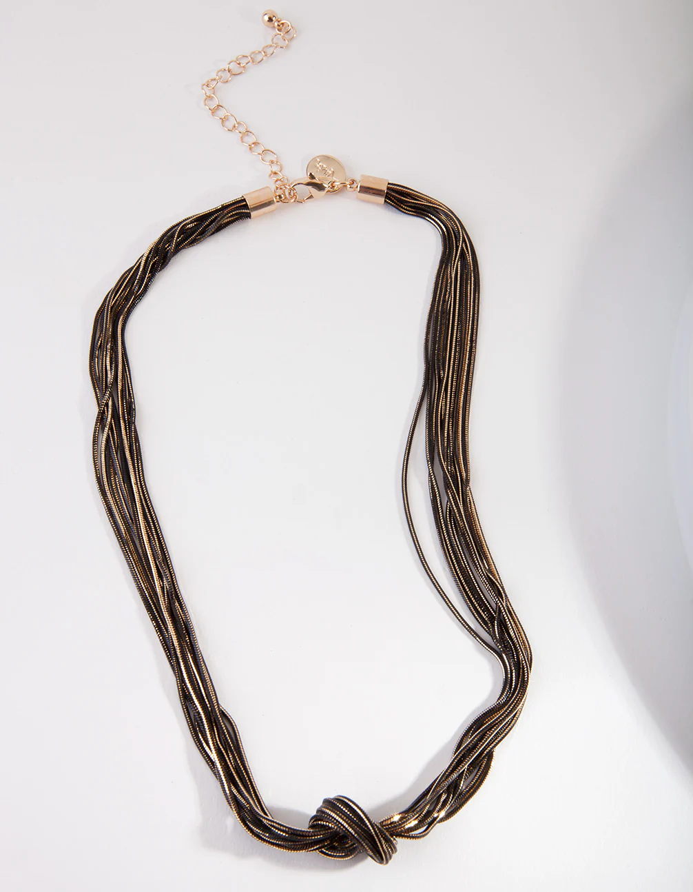 Black Chain Knot Tie Necklace - Image 2