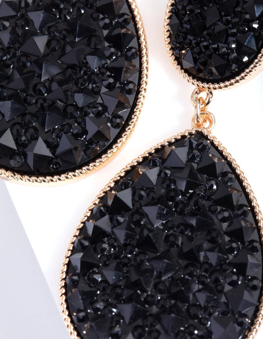 Black Embellished Teardrop Earrings - Image 5