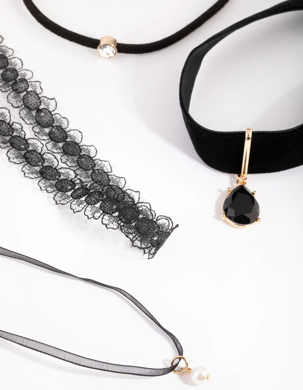 Gold Lace & Teardrop Choker 4-Pack - Image 3