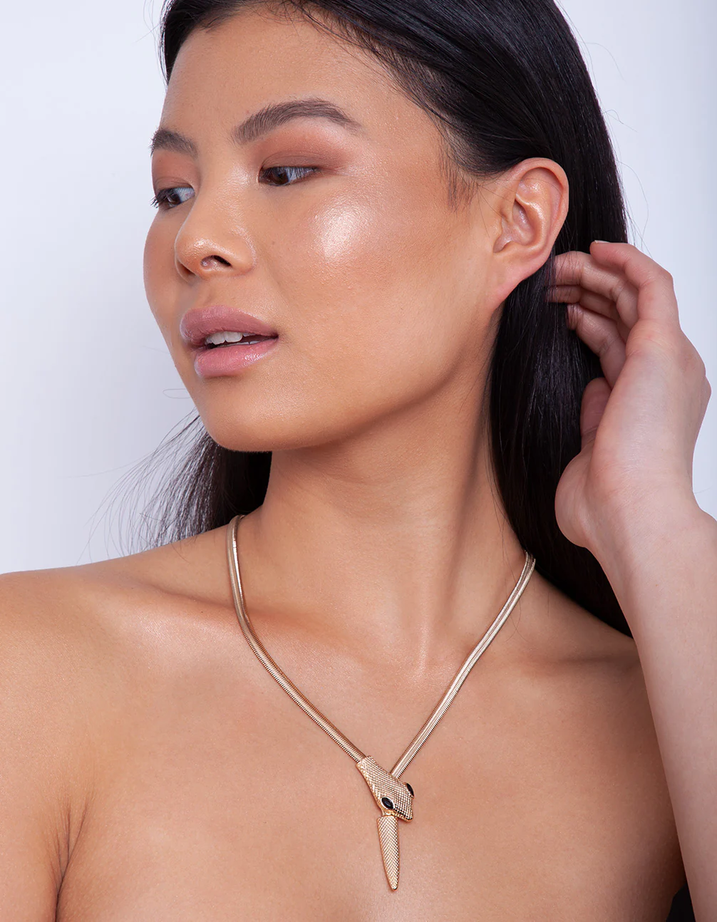 Gold Snake Wrap Necklace - Image 2