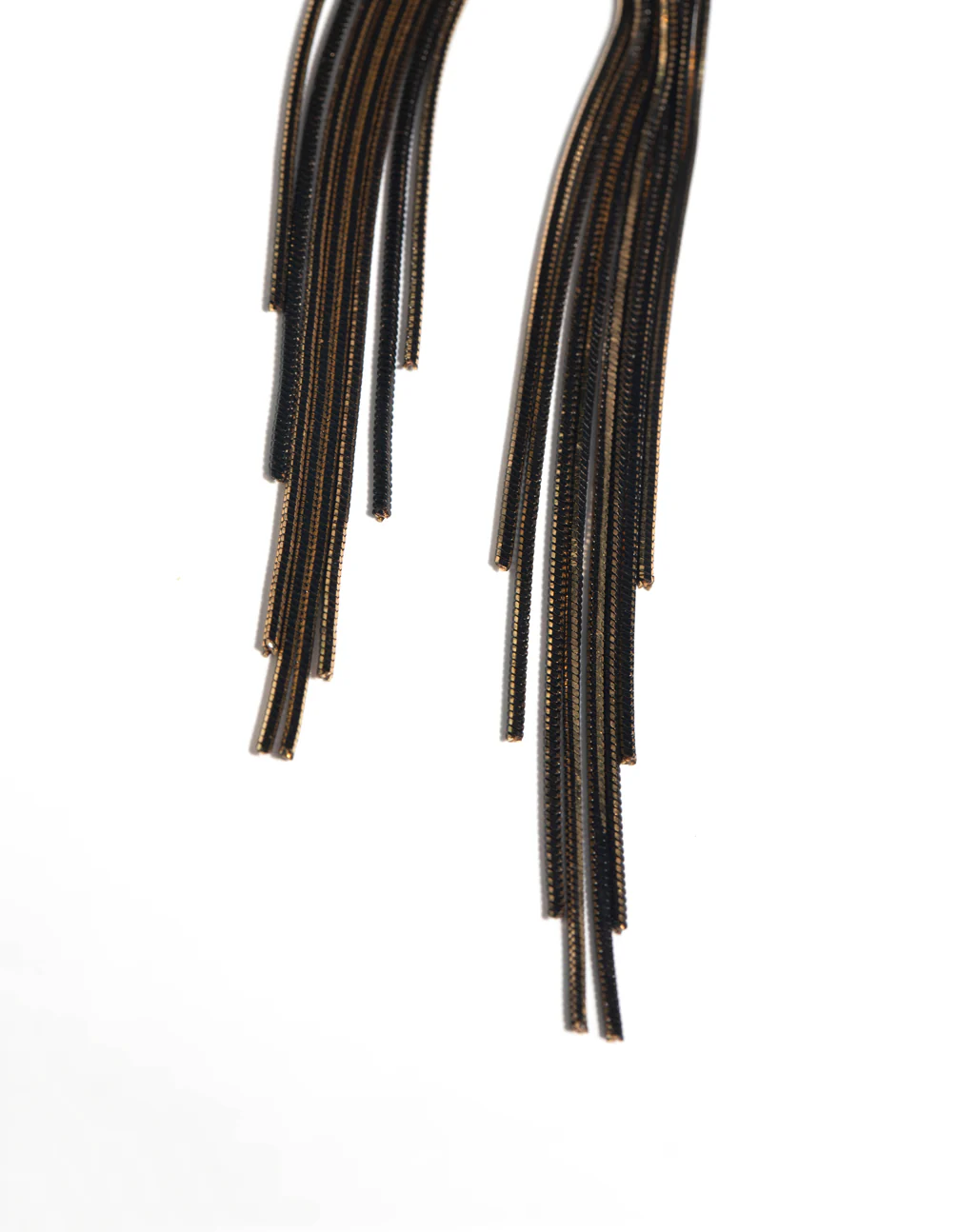 Black Waterfall Diamante Earrings - Image 4