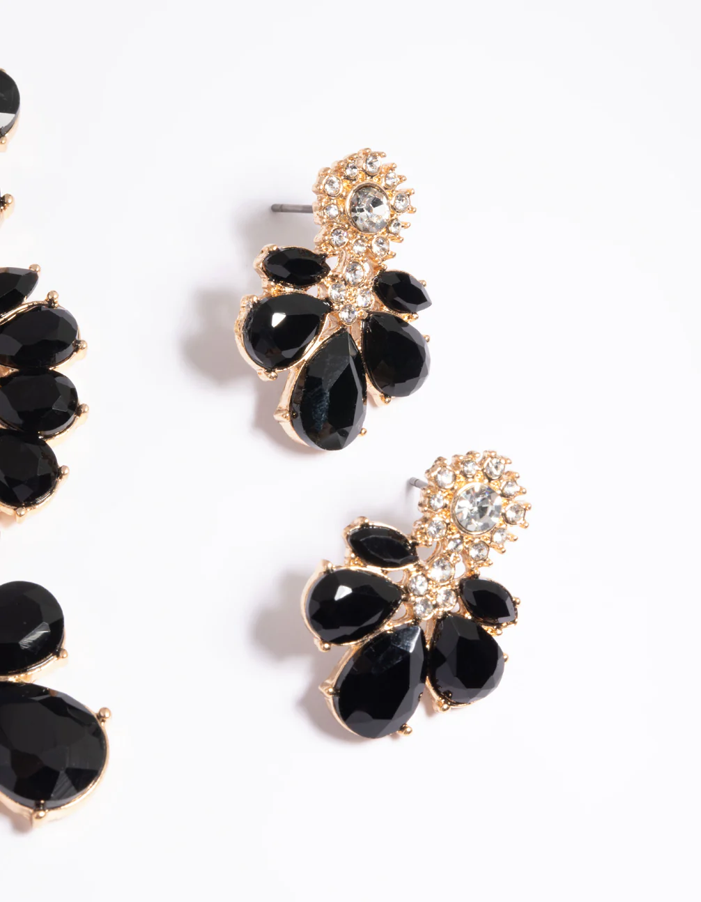 Black Mixed Stone Necklace & Earrings Set - Image 5