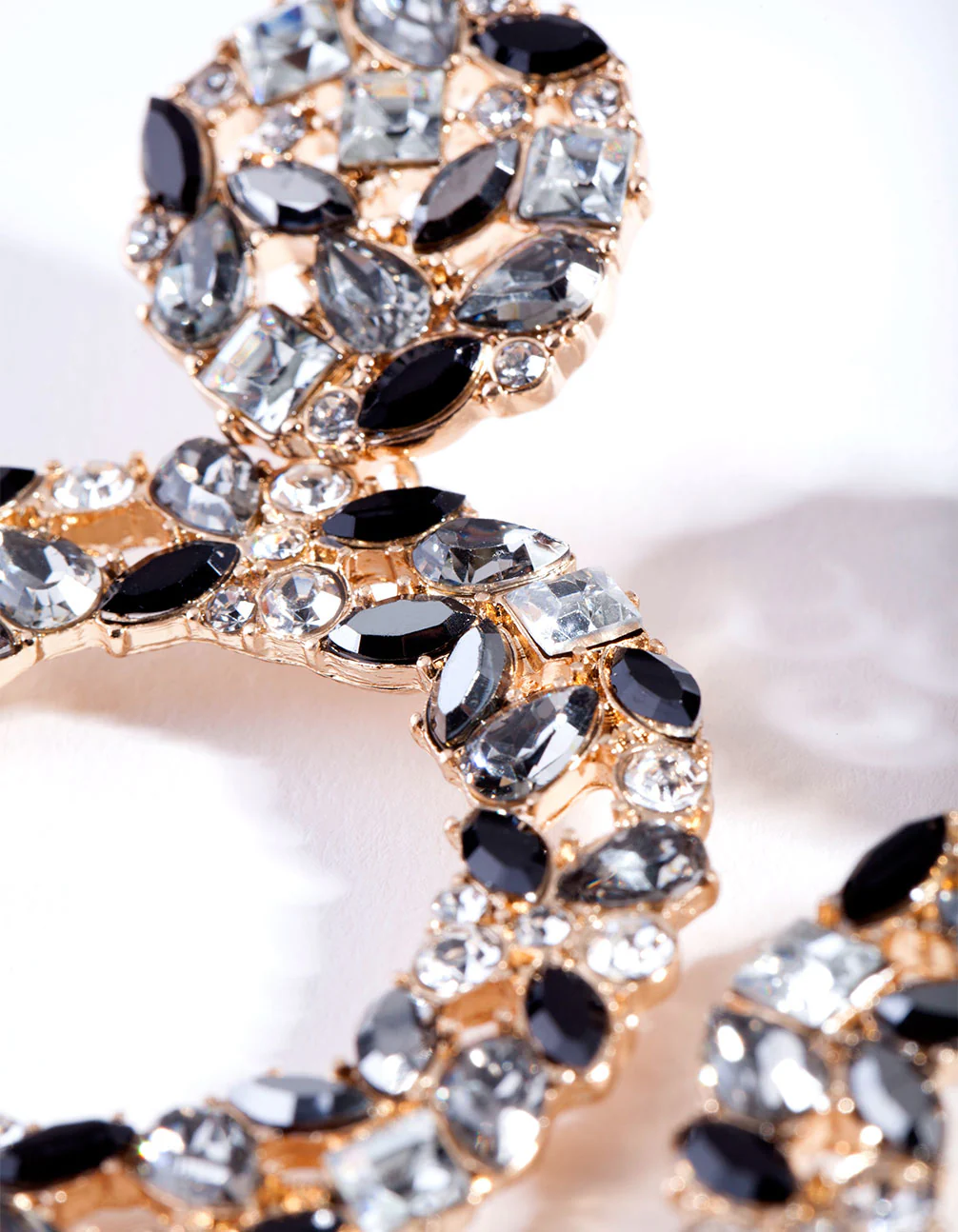 Gold Mixed Gem Statement Earrings - Image 3