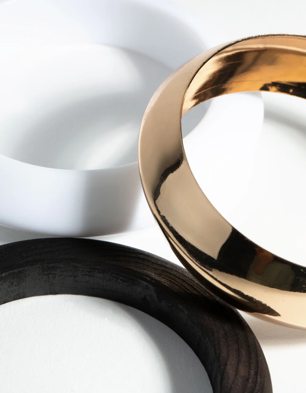 Gold Wood Thick Bangle Pack Bracelet - Image 3