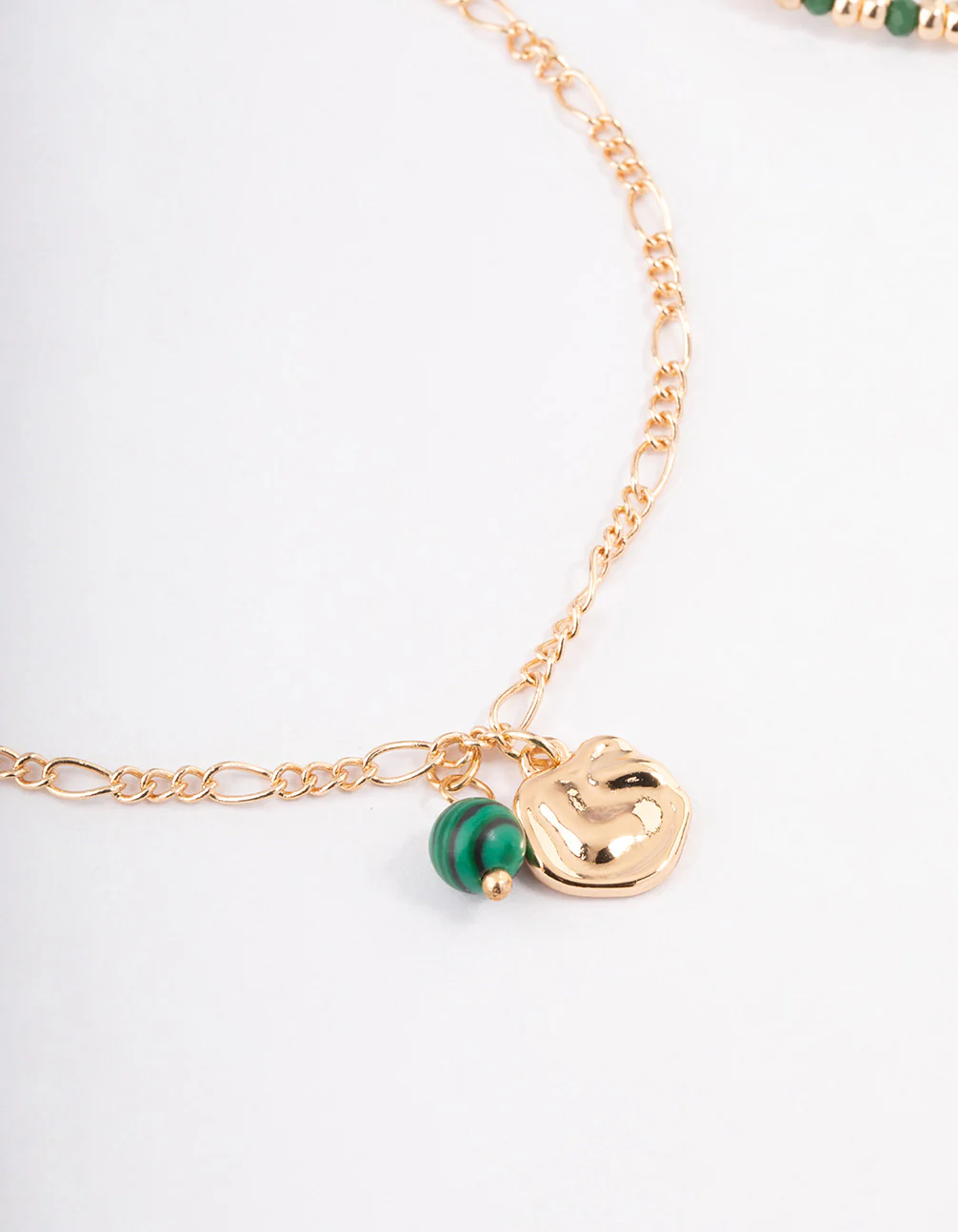 Gold Bead & Disc Droplet Anklet Pack - Image 2