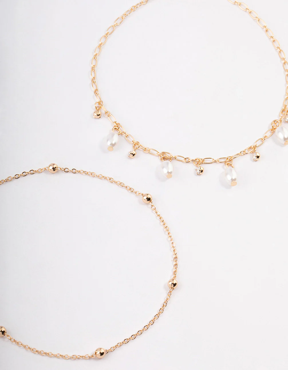 Gold Station Pearl & Diamante Anklet Pack - Image 2