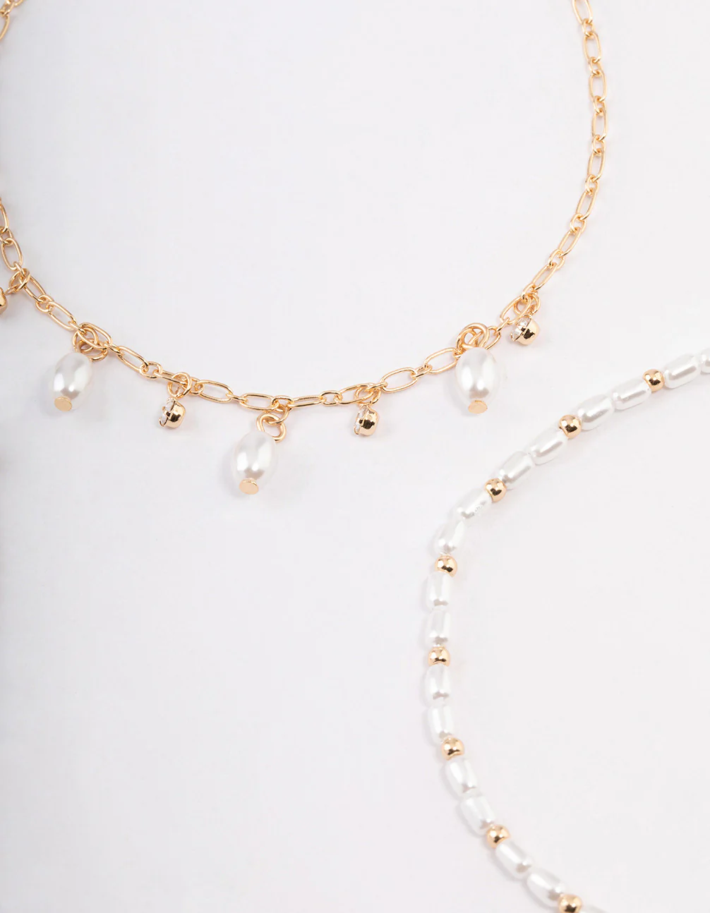 Gold Station Pearl & Diamante Anklet Pack - Image 3