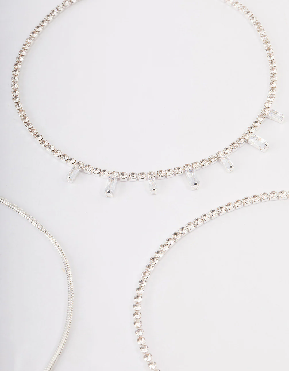 Silver Cup Chain Baguette Anklet Pack - Image 2