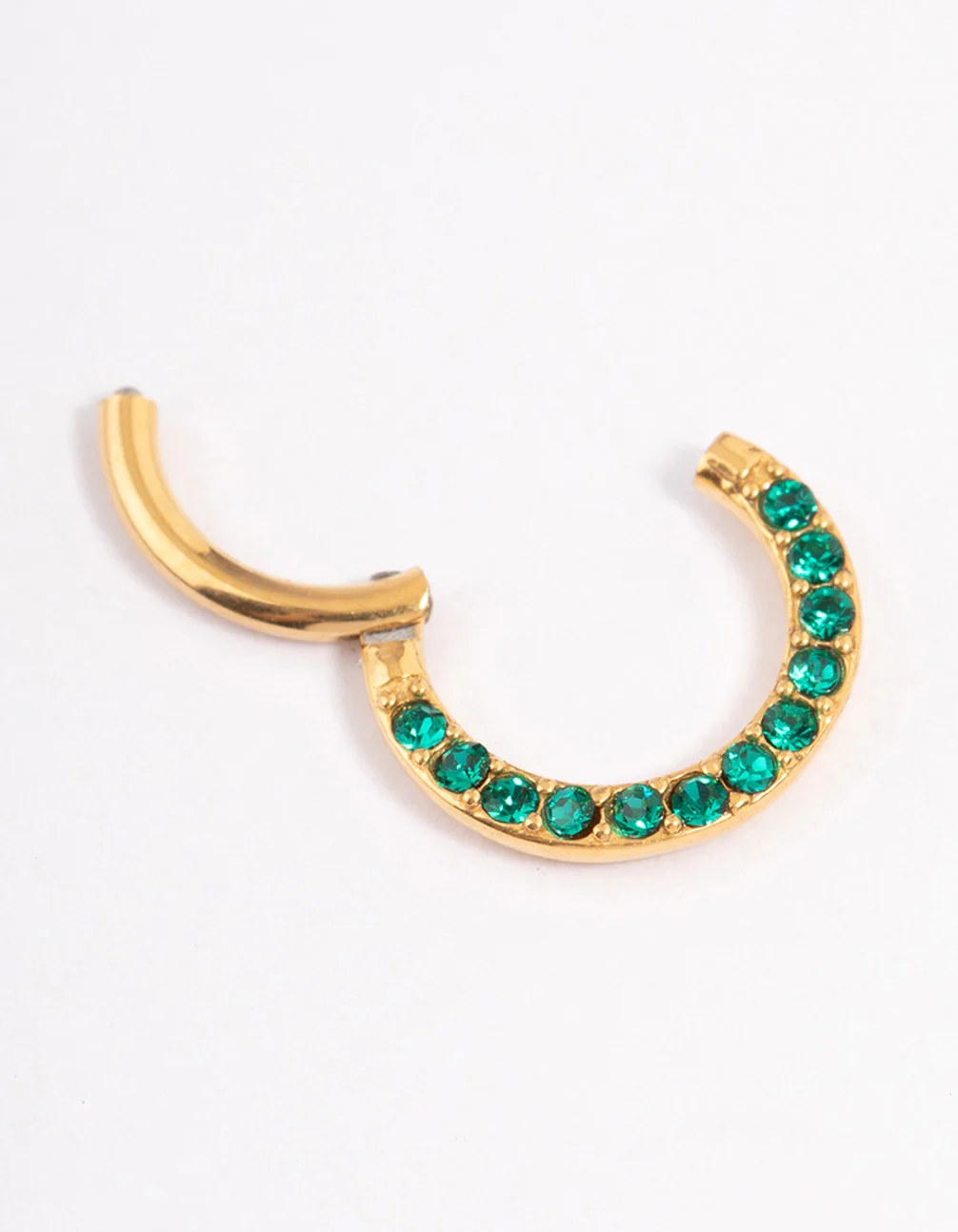 Gold Plated Surgical Steel Crystal Clicker Rings 7mm - Image 2
